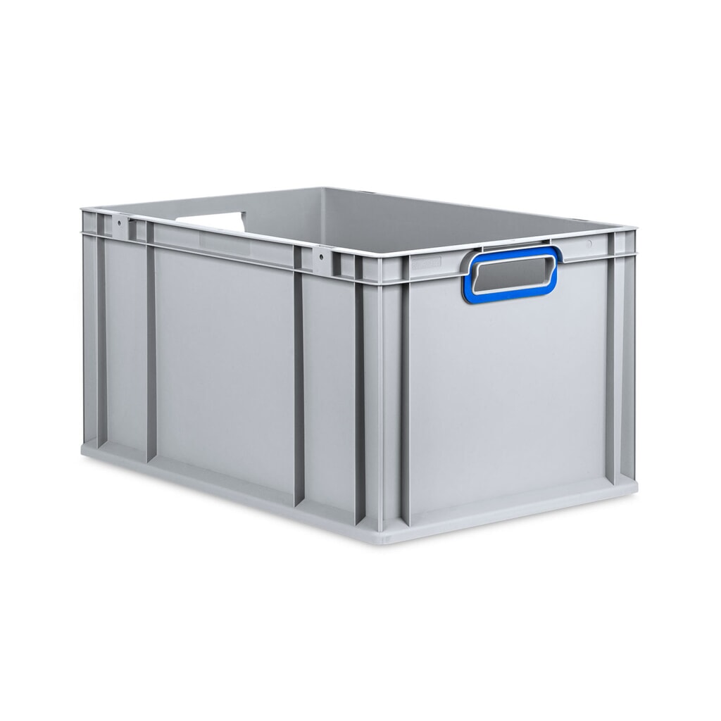 Allit Eurobox, mit blauen Grifföffnungen, HxBxT 320 x 600 x 400 mm, 65 Liter Produktabbildung: Allit Eurobox, mit blauen Grifföffnungen, HxBxT 320 x 600 x 400 mm, 65 Liter