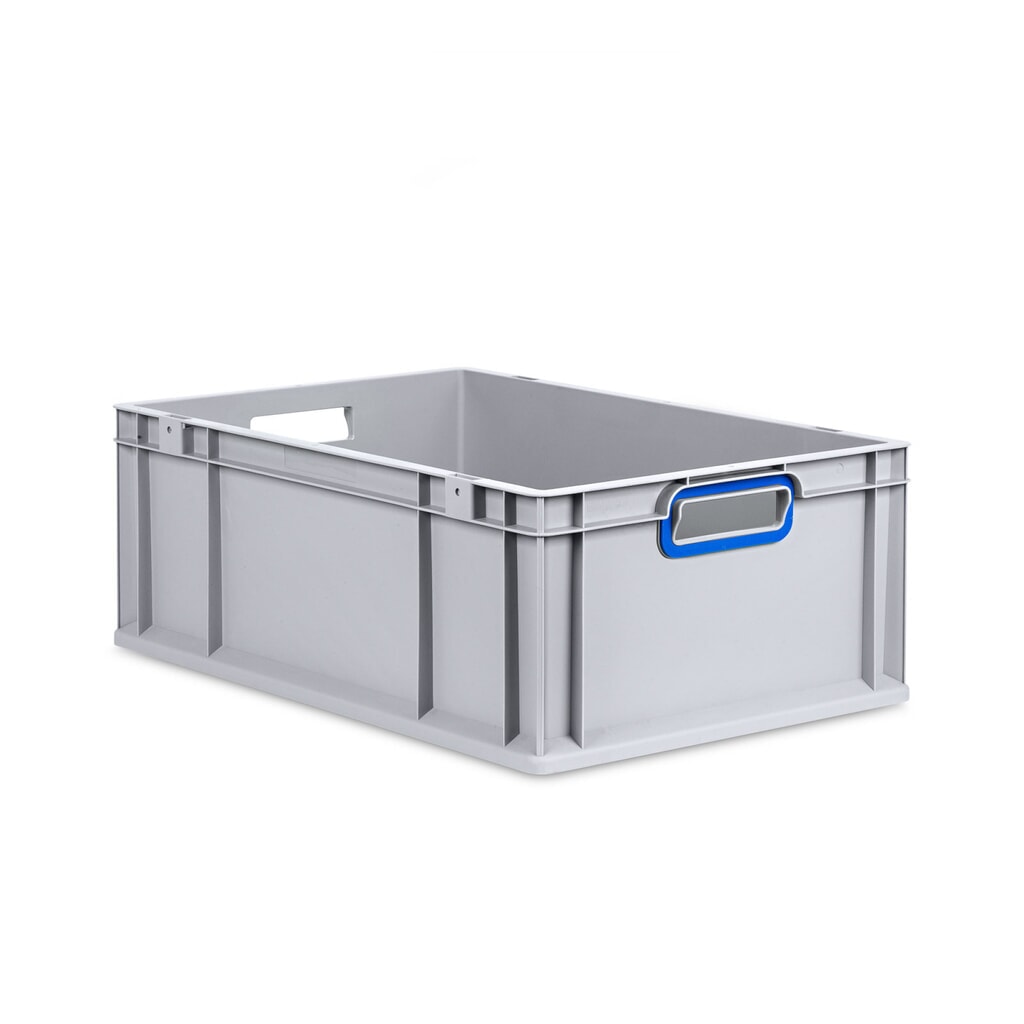 Produktabbildung: Allit Eurobox, mit blauen Grifföffnungen, HxBxT 220 x 600 x 400 mm, 44 Liter