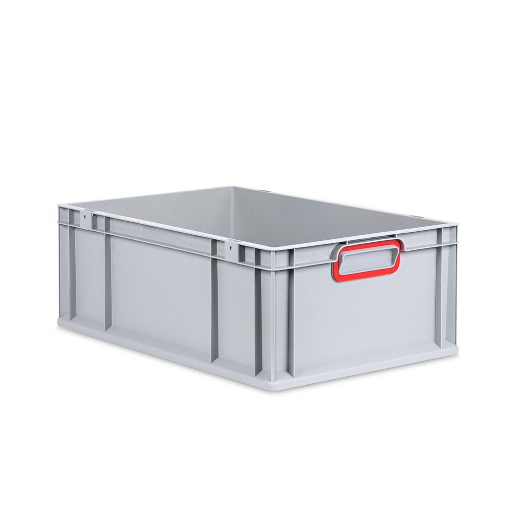 Allit Eurobox, mit roten Griffmulden, HxBxT 220 x 600 x 400 mm, 44 Liter Produktabbildung: Allit Eurobox, mit roten Griffmulden, HxBxT 220 x 600 x 400 mm, 44 Liter