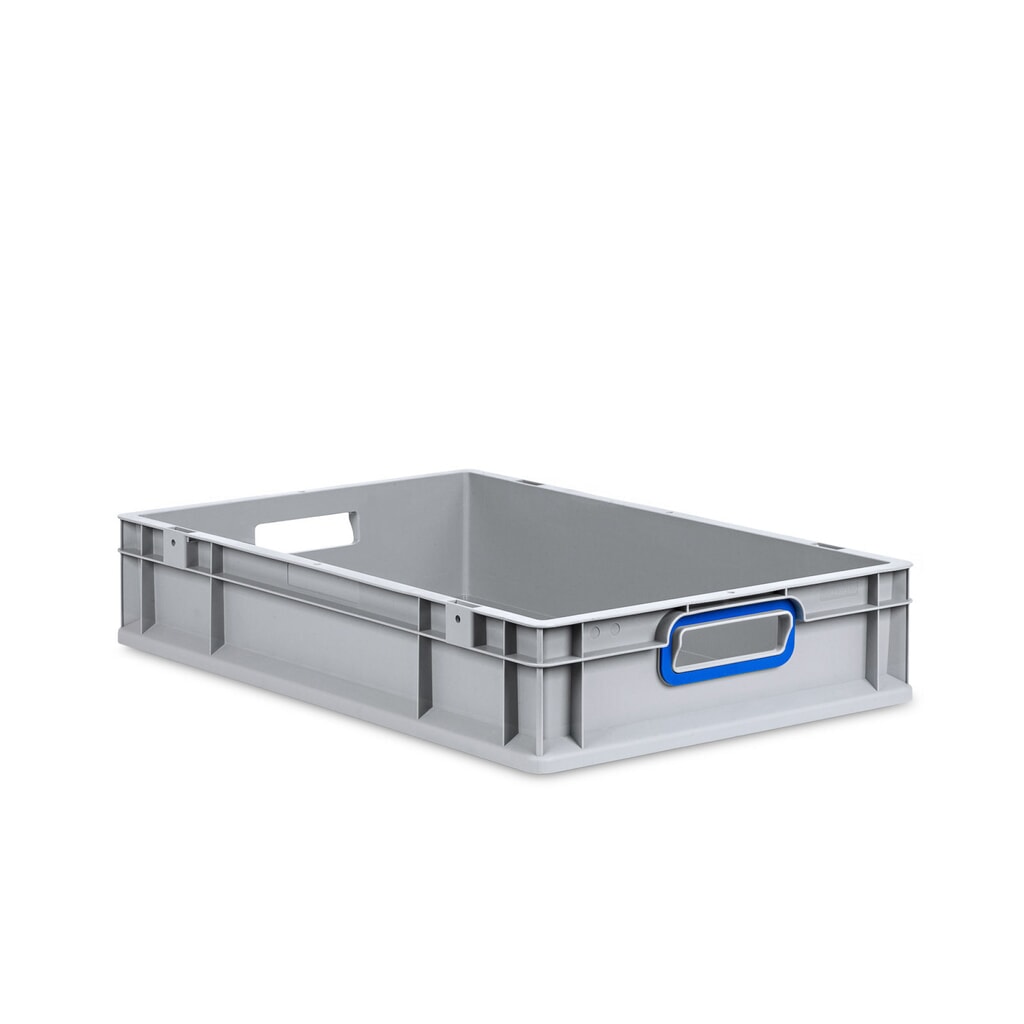 Produktabbildung: Allit Eurobox, mit blauen Grifföffnungen, HxBxT 120 x 600 x 400 mm, 23 Liter