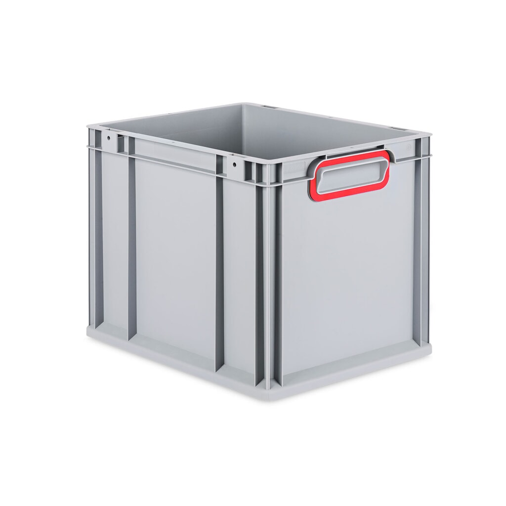 Produktabbildung: Allit Eurobox, mit roten Griffmulden, HxBxT 320 x 400 x 300 mm, 30 Liter