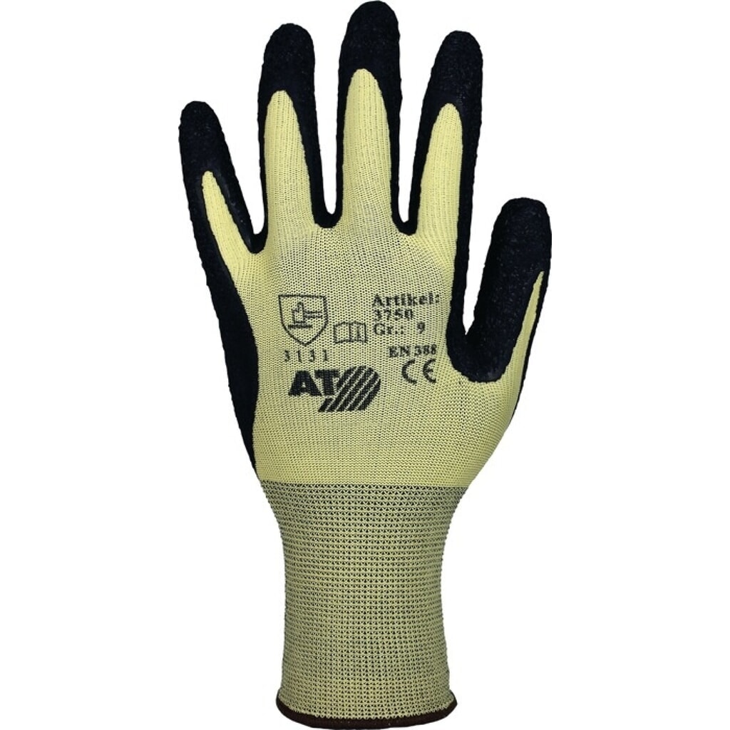 ASATEX Handschuhe Gr.10 gelb/schwarz EN 388 PSA Produktabbildung: ASATEX Handschuhe Gr.10 gelb/schwarz EN 388 PSA