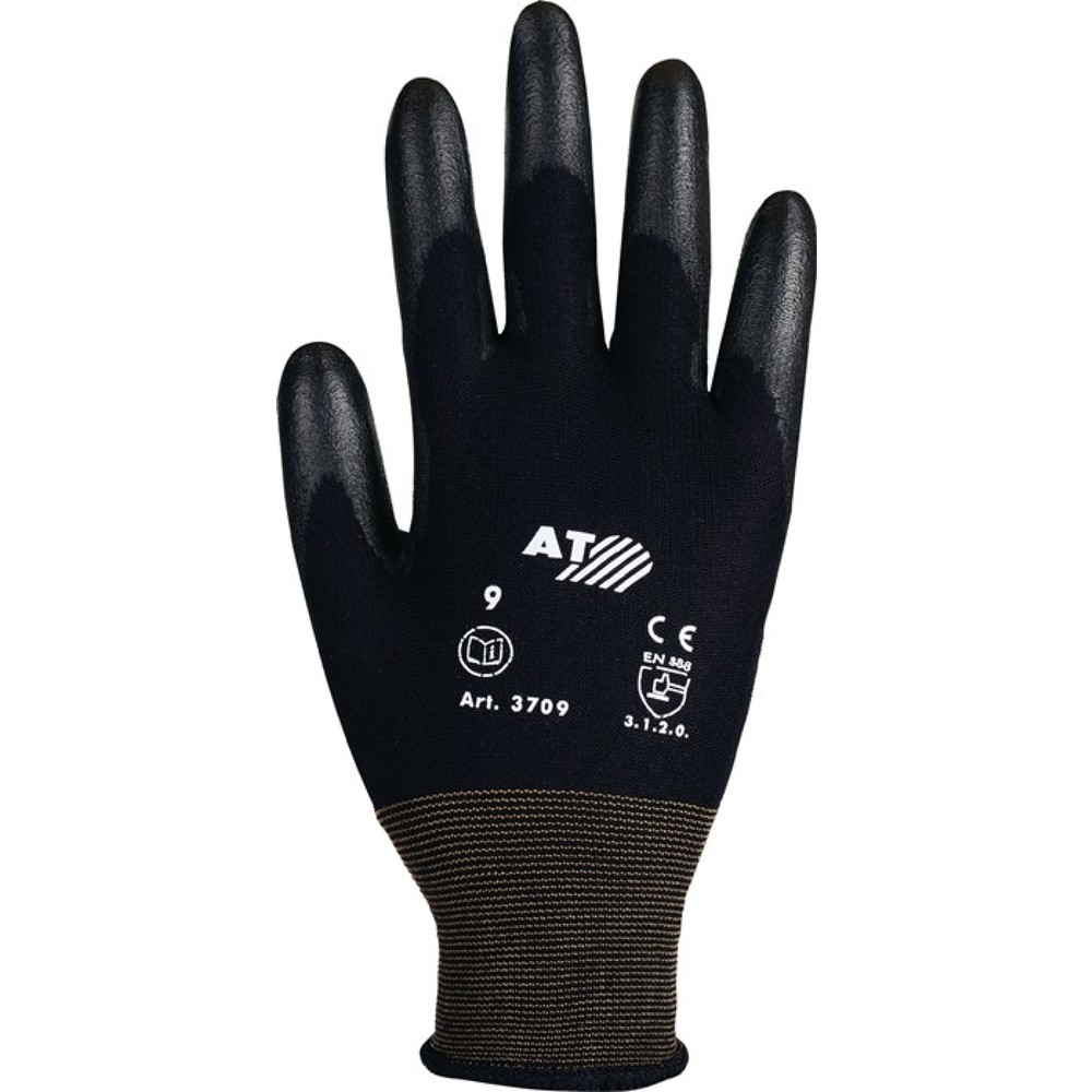 Produktabbildung: ASATEX Handschuhe Gr.9 schwarz PA