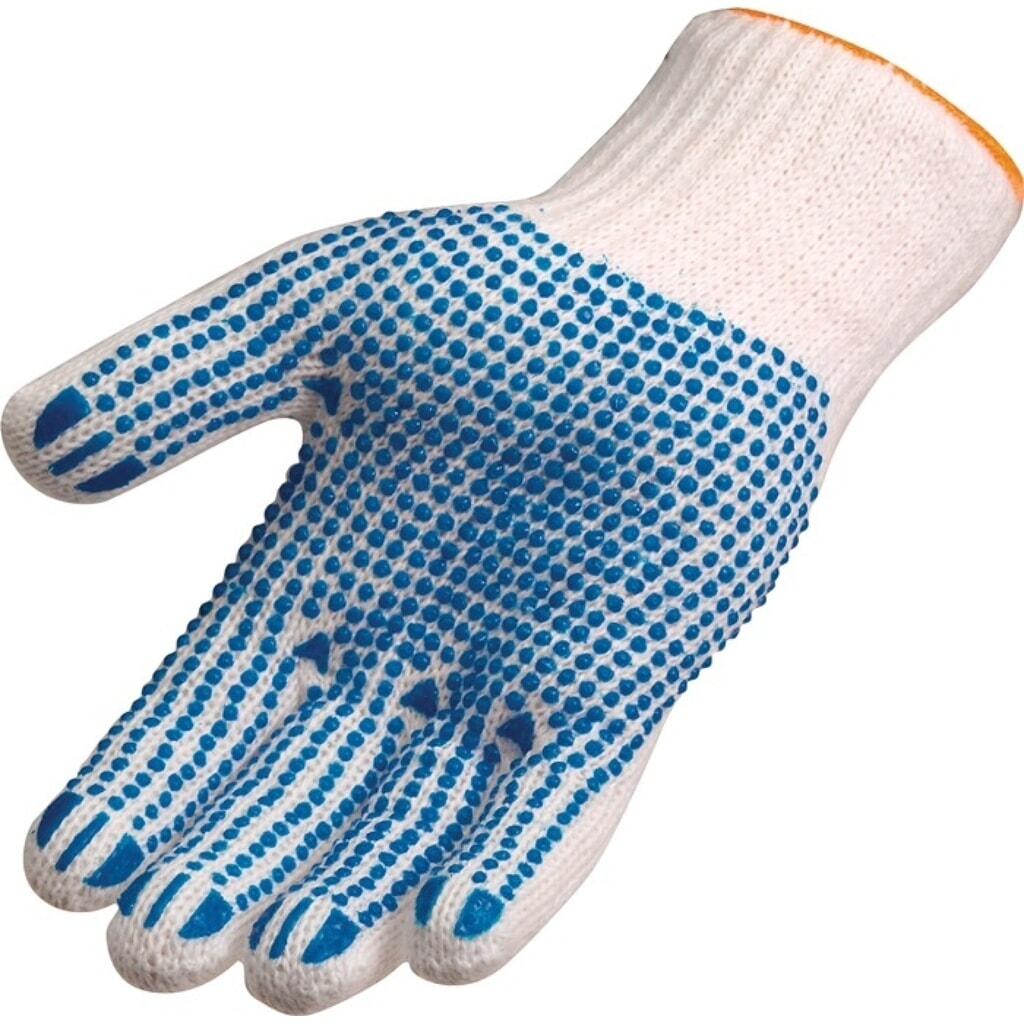 AT Handschuhe Gr.9/10 weiß/blau EN 388 PSA Produktabbildung: AT Handschuhe Gr.9/10 weiß/blau EN 388 PSA