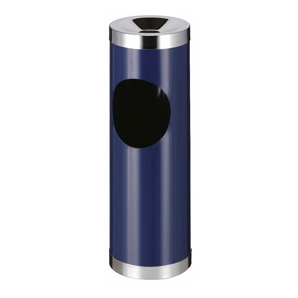 Produktabbildung: Ascher-Abfall-Kombination aus Stahl, rund, 30 Liter, blau
