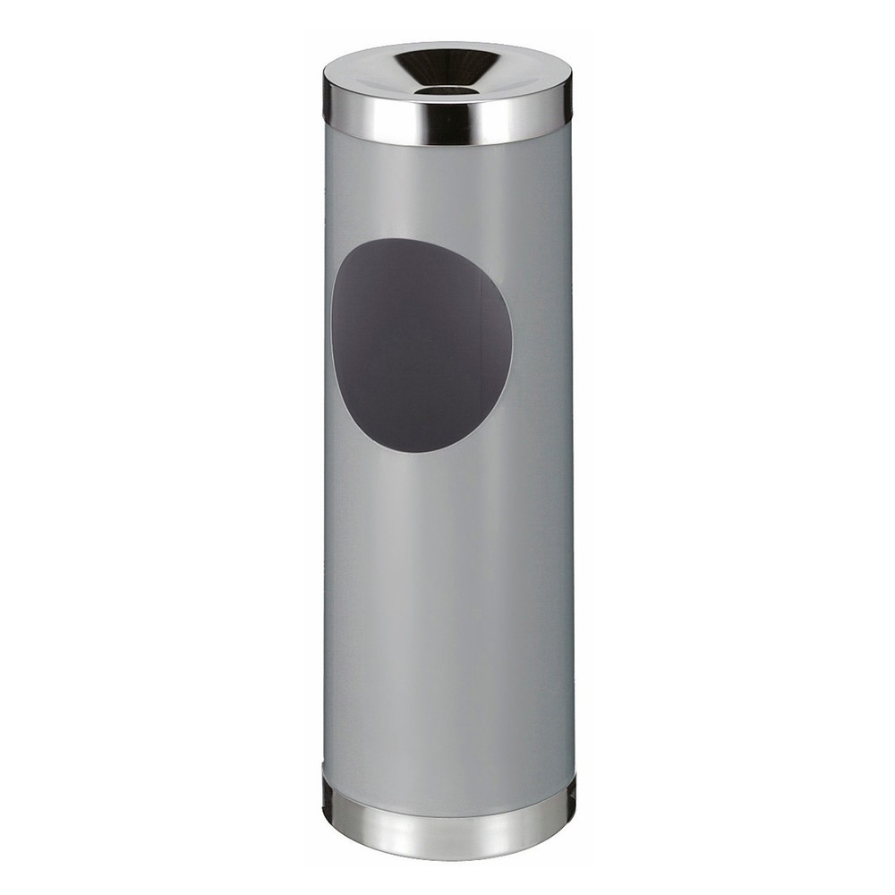Produktabbildung: Ascher-Abfall-Kombination aus Stahl, rund, 30 Liter, aluminiumgrau