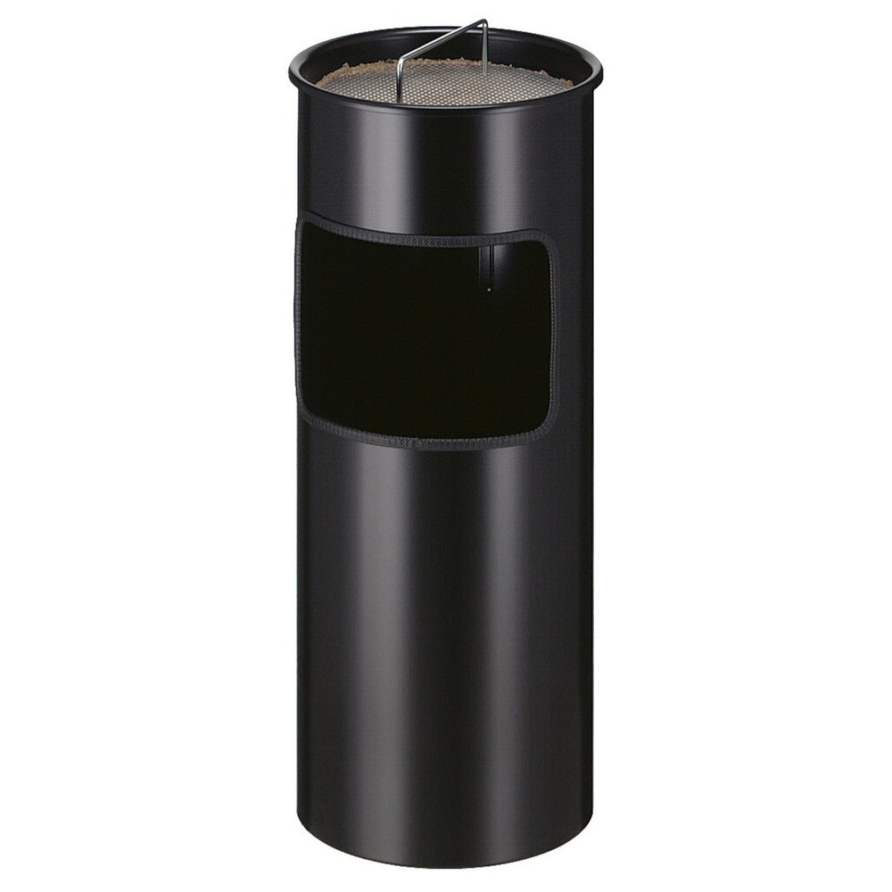 Produktabbildung: Ascher-Abfall-Kombination, mit Stahl-Inneneimer, rund, 30 Liter, schwarz