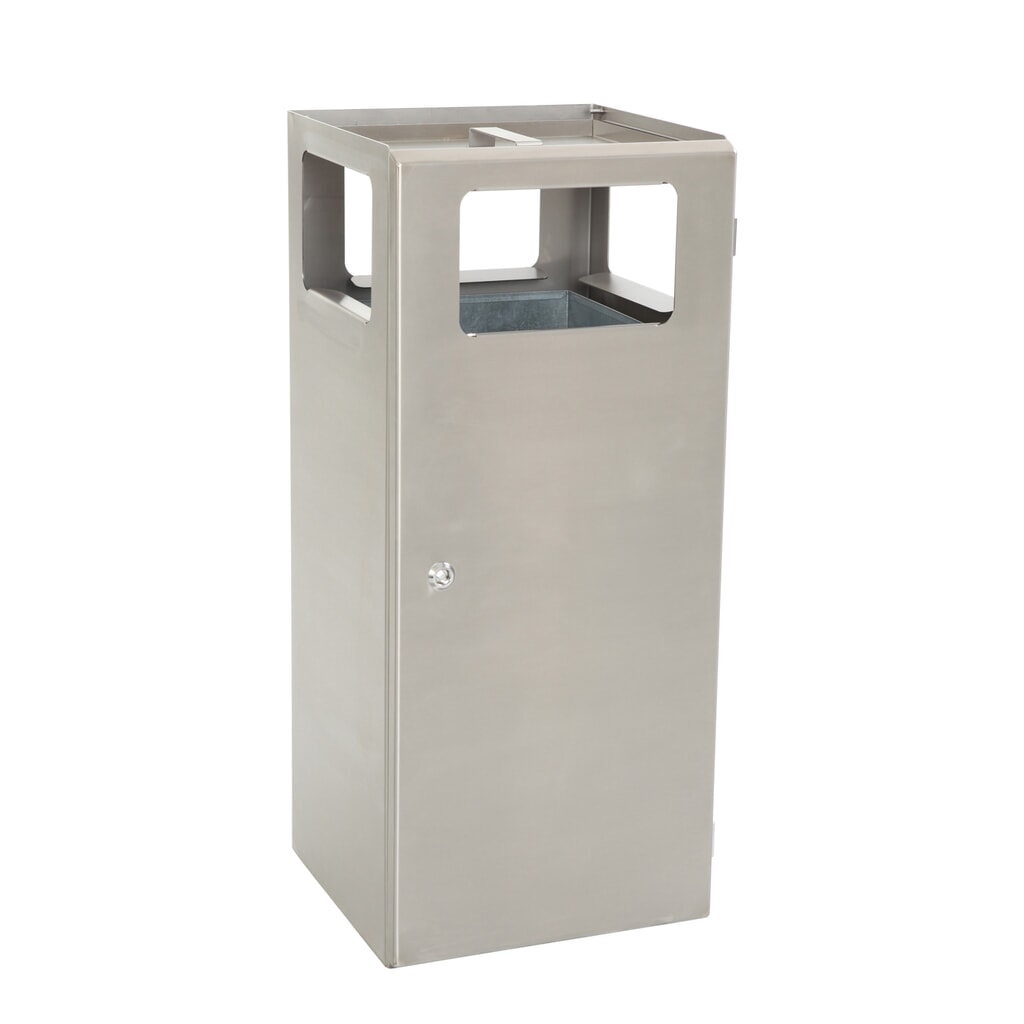 Produktabbildung: Ascher-Abfall-Kombination Pyramide, quadratisch, Basisbehälter aus Edelstahl, 70 Liter