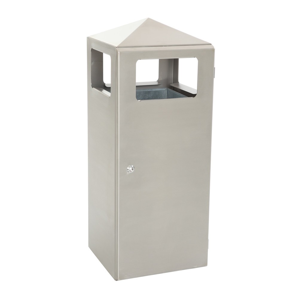 Produktabbildung Nr. 2: Ascher-Abfall-Kombination Pyramide, quadratisch, Basisbehälter aus Edelstahl, 70 Liter