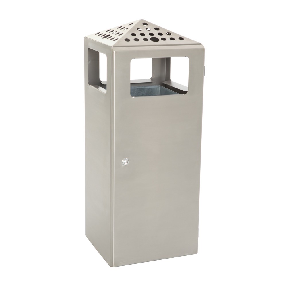 Produktabbildung Nr. 3: Ascher-Abfall-Kombination Pyramide, quadratisch, Basisbehälter aus Edelstahl, 70 Liter