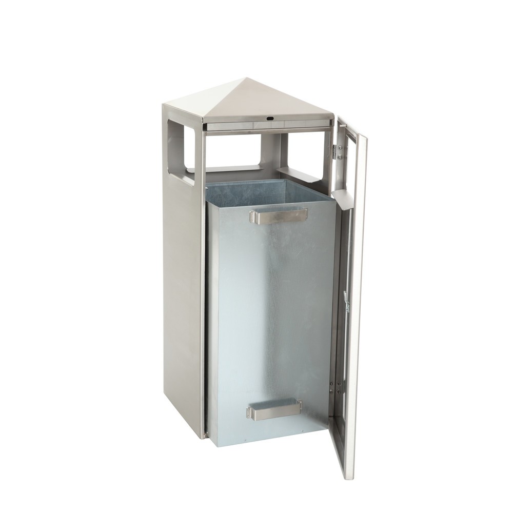 Produktabbildung Nr. 4: Ascher-Abfall-Kombination Pyramide, quadratisch, Basisbehälter aus Edelstahl, 70 Liter