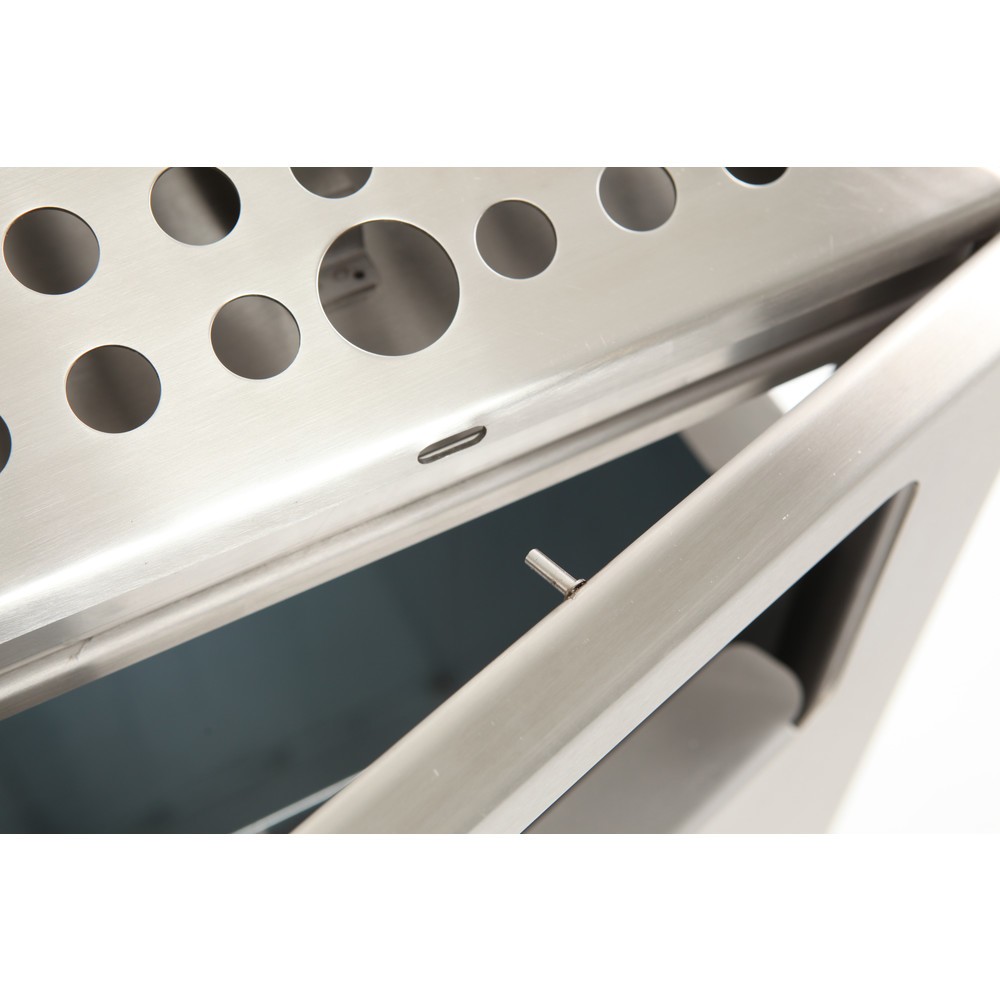 Produktabbildung Nr. 7: Ascher-Abfall-Kombination Pyramide, quadratisch, Basisbehälter aus Edelstahl, 70 Liter
