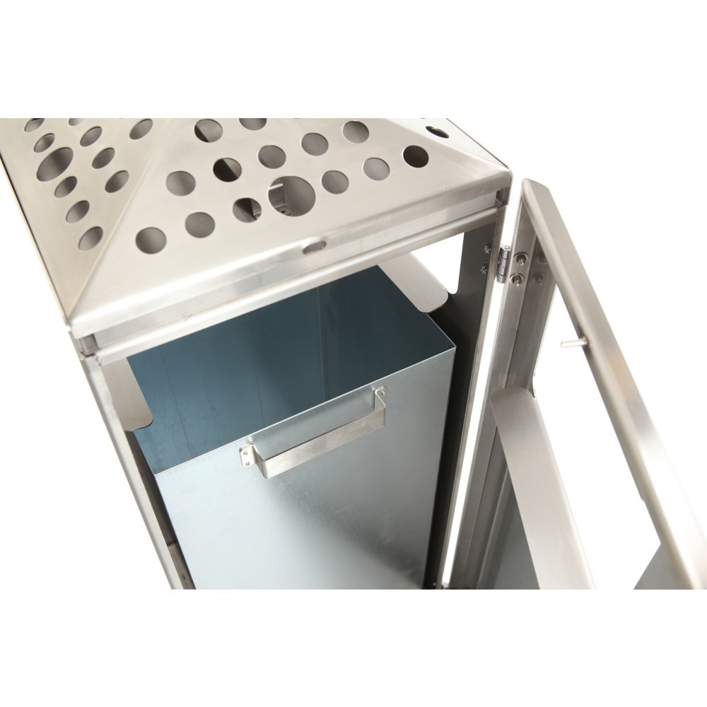 Produktabbildung Nr. 8: Ascher-Abfall-Kombination Pyramide, quadratisch, Basisbehälter aus Edelstahl, 70 Liter