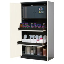 Chemikalien- und Giftschrank mit Sicherheitsbox Typ 30, asecos®, 3 Tablarauszüge