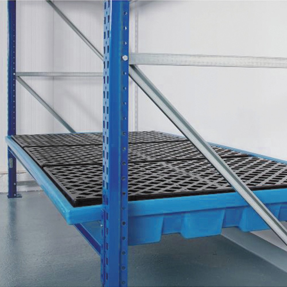 Produktabbildung: asecos® Einhängewanne aus PE, Gitterrost aus PE, HxBxT 250 x 900/1.300 x 1.780 mm