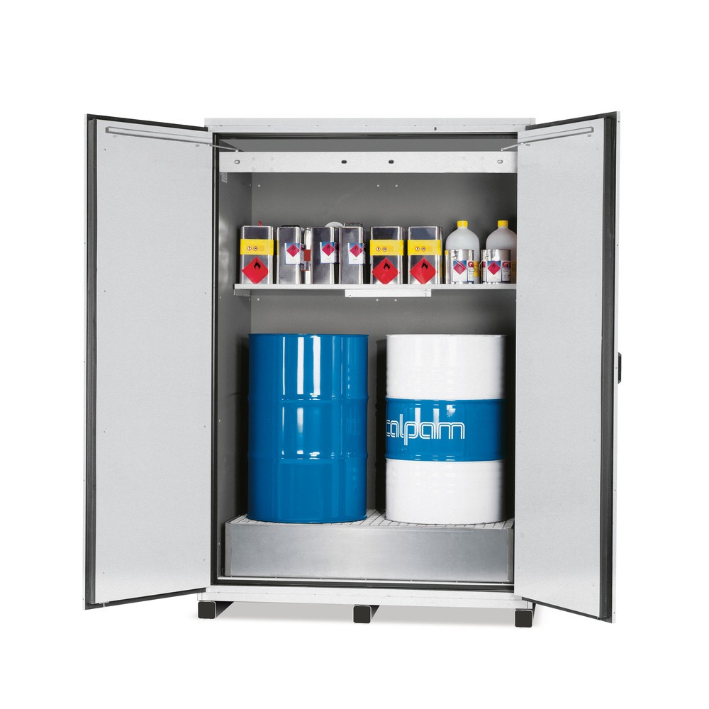 Produktabbildung Nr. 2: asecos® Feuerbeständiger Fassschrank Typ 90 für 1 x 200 l Fass, Auffangwanne inkl. Gitterrost + Transportsockel