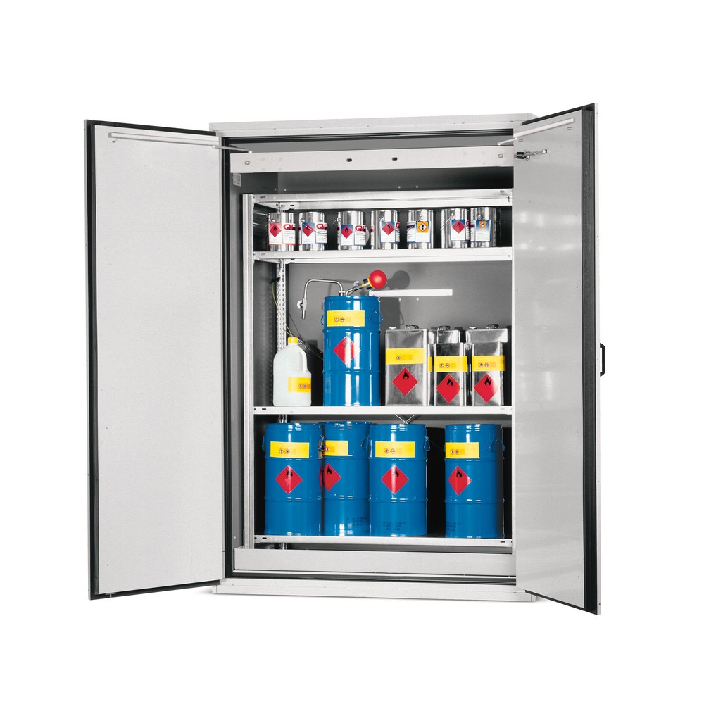 Produktabbildung Nr. 2: asecos® Feuerbeständiger Fassschrank Typ 90 für Großgebinde, Auffangwanne + Transportsockel