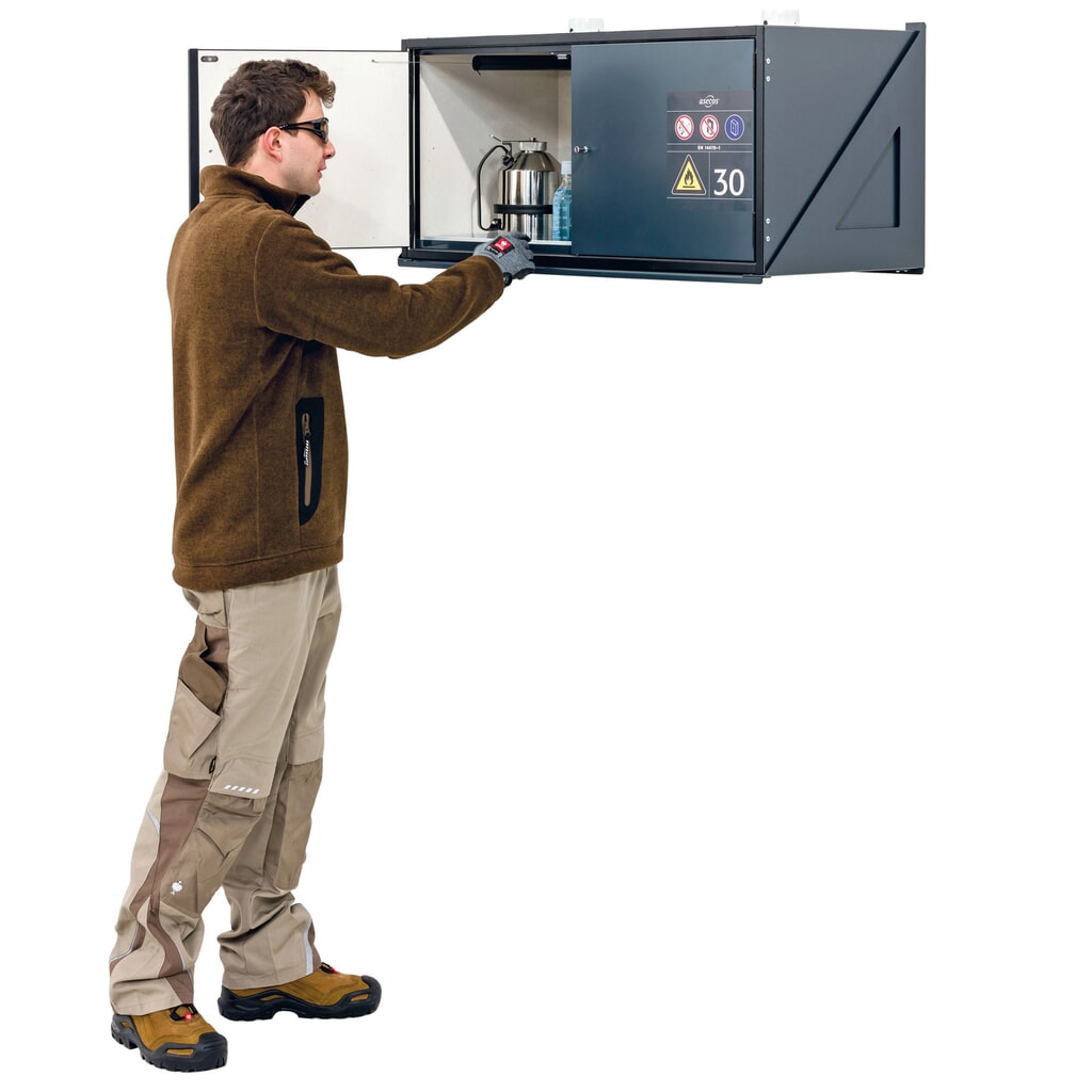 Produktabbildung Nr. 3: asecos® Brandschutzschrank Typ 30, Wandmontage, mit Bodenwanne, HxBxT 485 x 995 x 470 mm