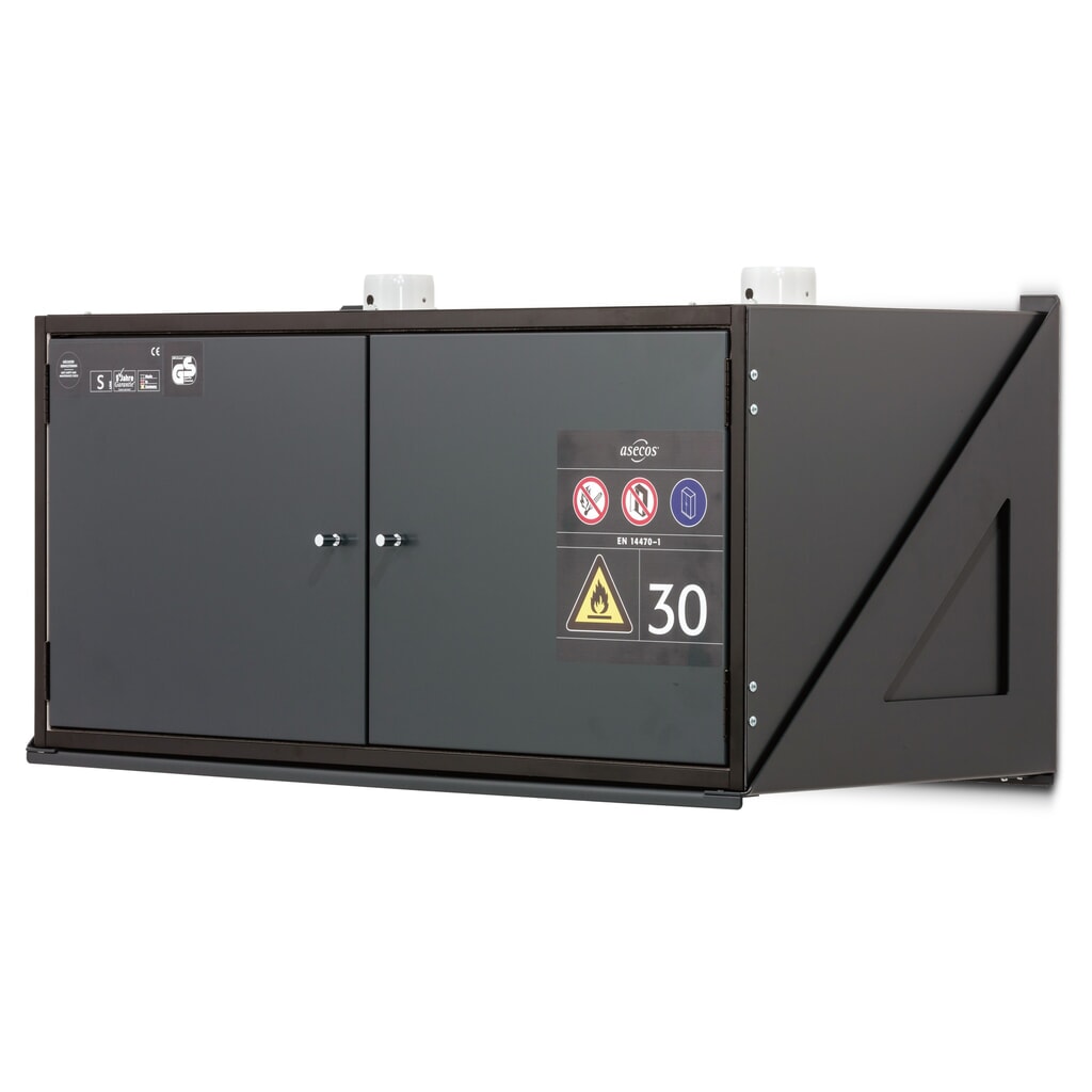 Produktabbildung: asecos® Brandschutzschrank Typ 30, Wandmontage, mit Bodenwanne, HxBxT 485 x 995 x 470 mm