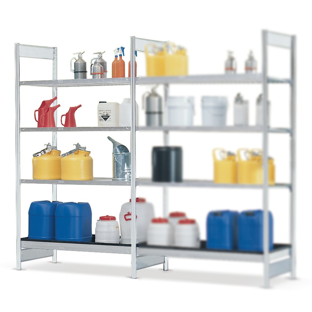 Produktabbildung: asecos® Gefahrstoffregal Grundfeld, gewässergefährdende, aggressive Flüssigkeiten, 1 Auffangwanne à 28 l
