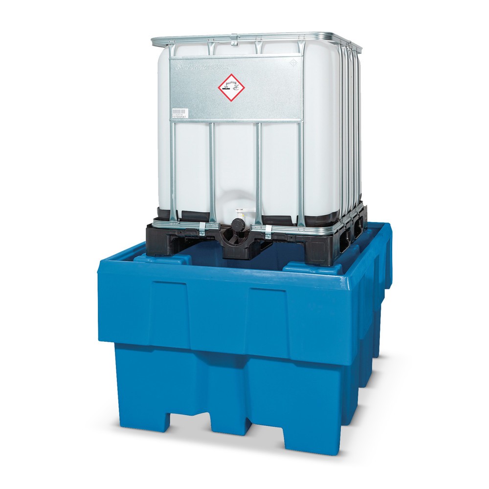 Produktabbildung: asecos® IBC-Station aus PE, ohne Gitterrost, Auffangvolumen 1.000 Liter