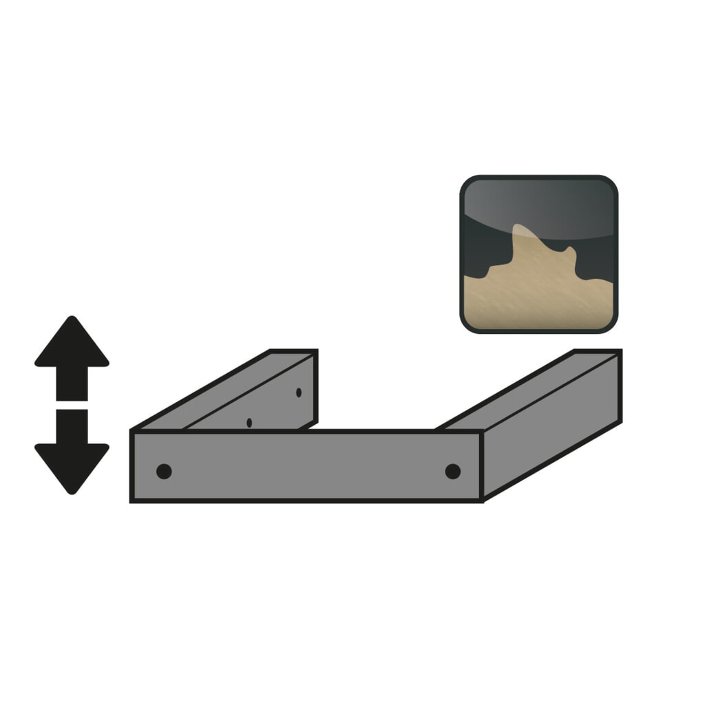 Produktabbildung: Justiervorrichtung inkl. Sockelblende für asecos® Sicherheitsschrank Typ 30, Breite 564 mm