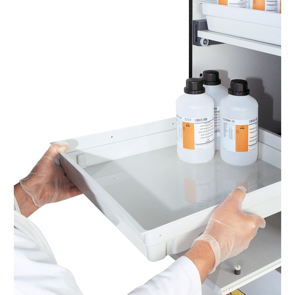 Produktabbildung Nr. 2: asecos® Säuren- u. Chemikalienschrank CLASSIC, HxBxT 1.965 x 1.197 x 603 mm, 8x Tablarauszug mit PP-Wanne, lichtgrau