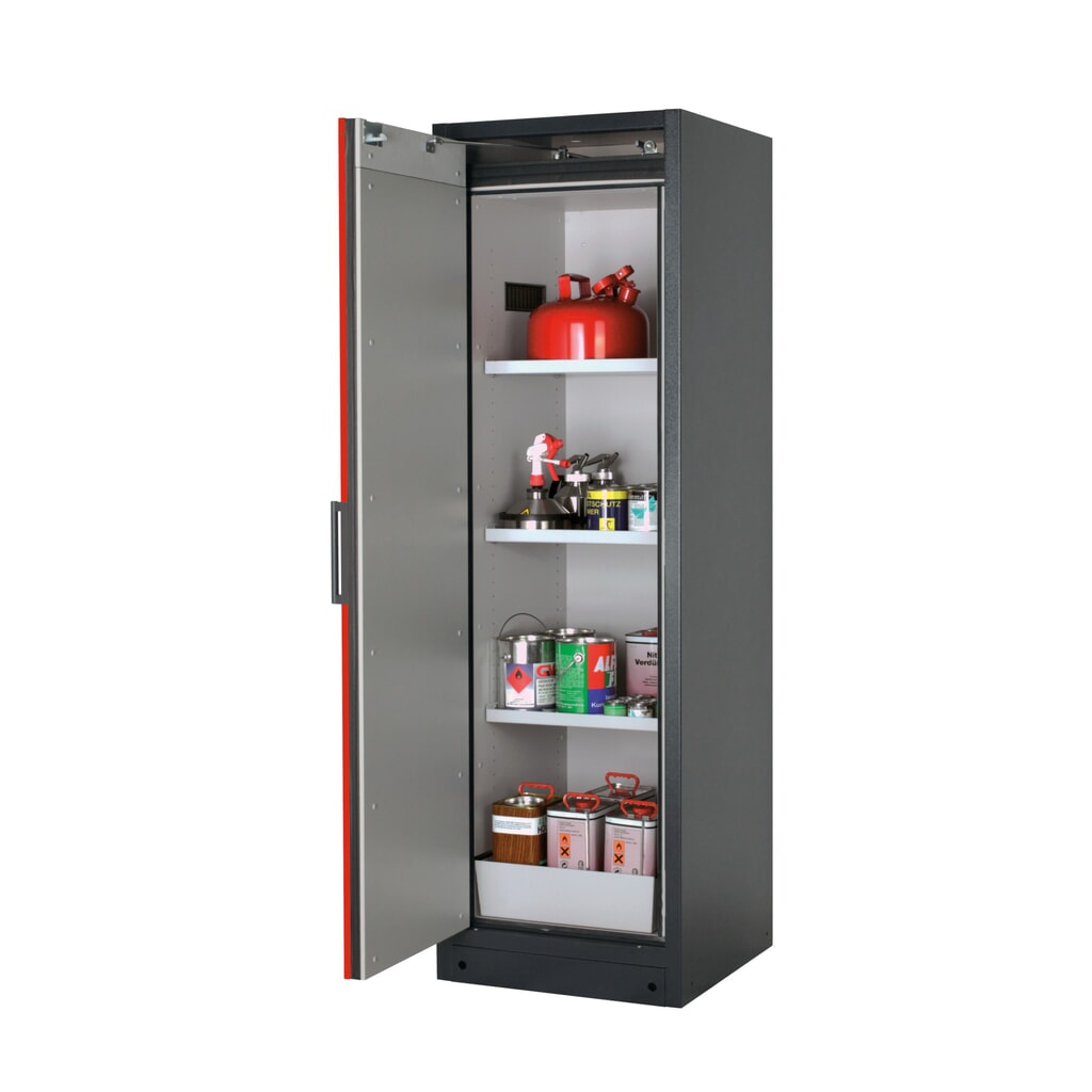 asecos® Brandschutzschrank Q-PEGASUS/Typ 90, 3 Fachböden, HxBxT 1.953 x 599 x 615 mm, verkehrsrot Produktabbildung Nr. 1: asecos® Brandschutzschrank Q-PEGASUS/Typ 90, 3 Fachböden, HxBxT 1.953 x 599 x 615 mm, verkehrsrot