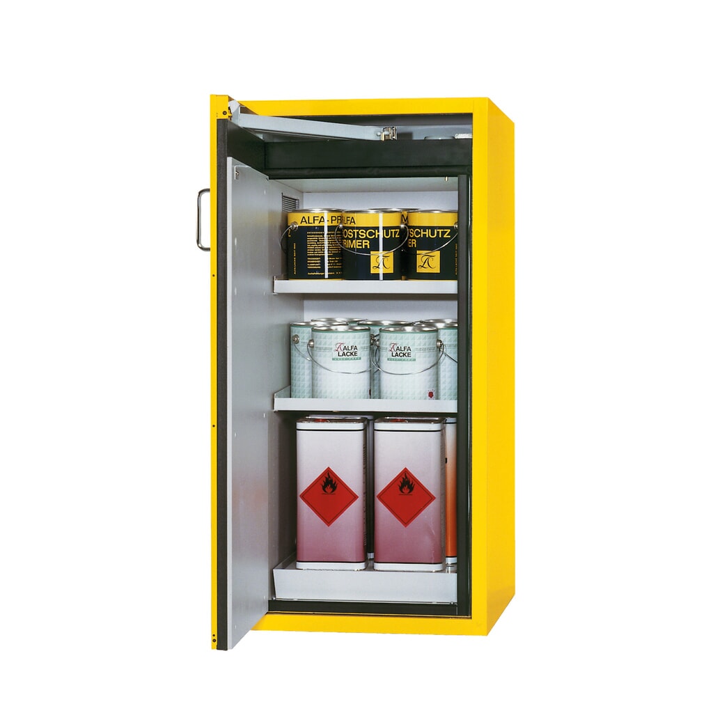 Produktabbildung: asecos® Brandschutzschrank S-CLASSIC/Typ 90, HxBxT 1.298 x 600 x 615 mm, goldgelb