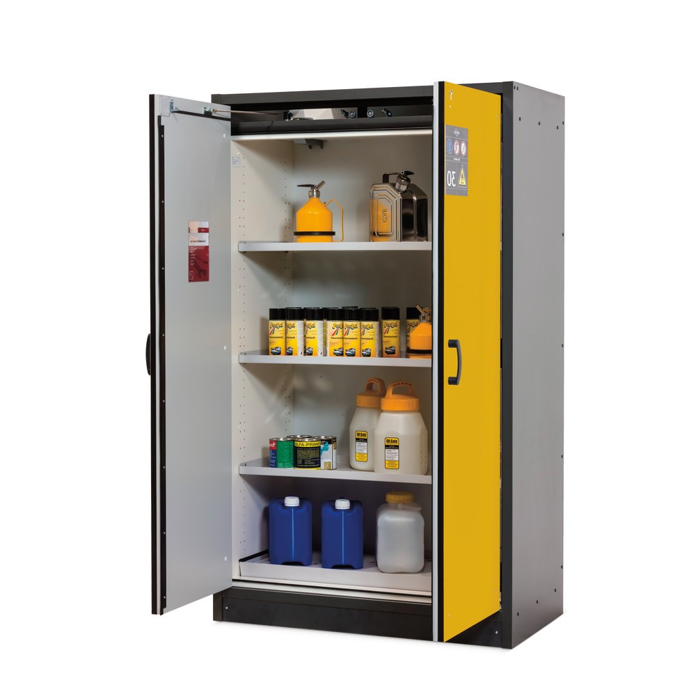 Produktabbildung: asecos® Sicherheitsschrank Typ 30, HxBxT 1.947 x 1.164 x 620 mm, anthrazitgrau/goldgelb