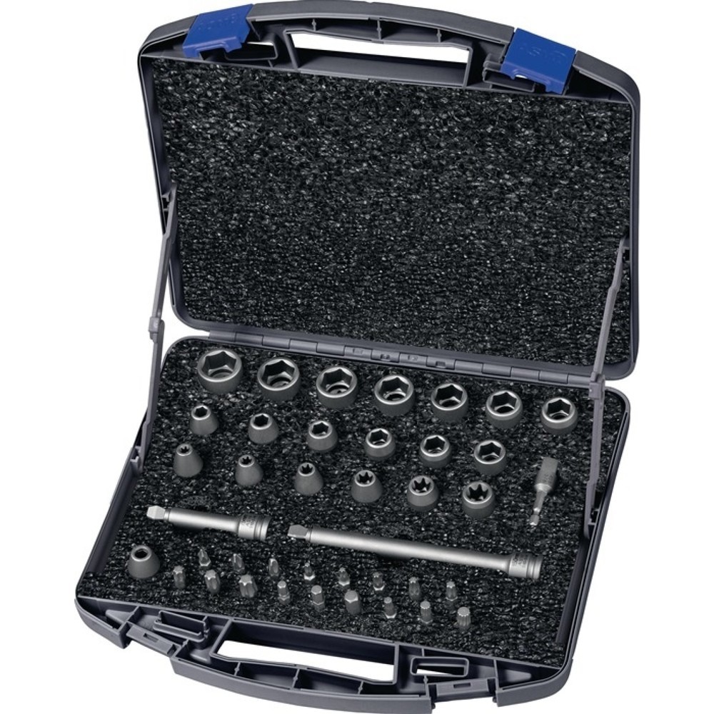 Produktabbildung: ASW Kraftsteckschlüsselsatz 710 KS 40 OL, 40-teilig 3/8 Zoll, 6-kant, i6-kant, T/E/PH/XZN