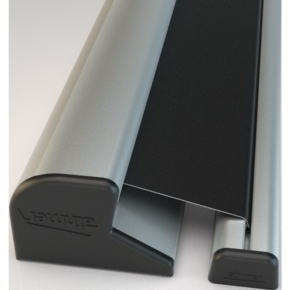 Produktabbildung: ATHMER Fingerschutz Rollo NR-30 Länge 1925 mm, silberfarben eloxiert, Bandgegenseite, Farbe Schutzrollo schwarz