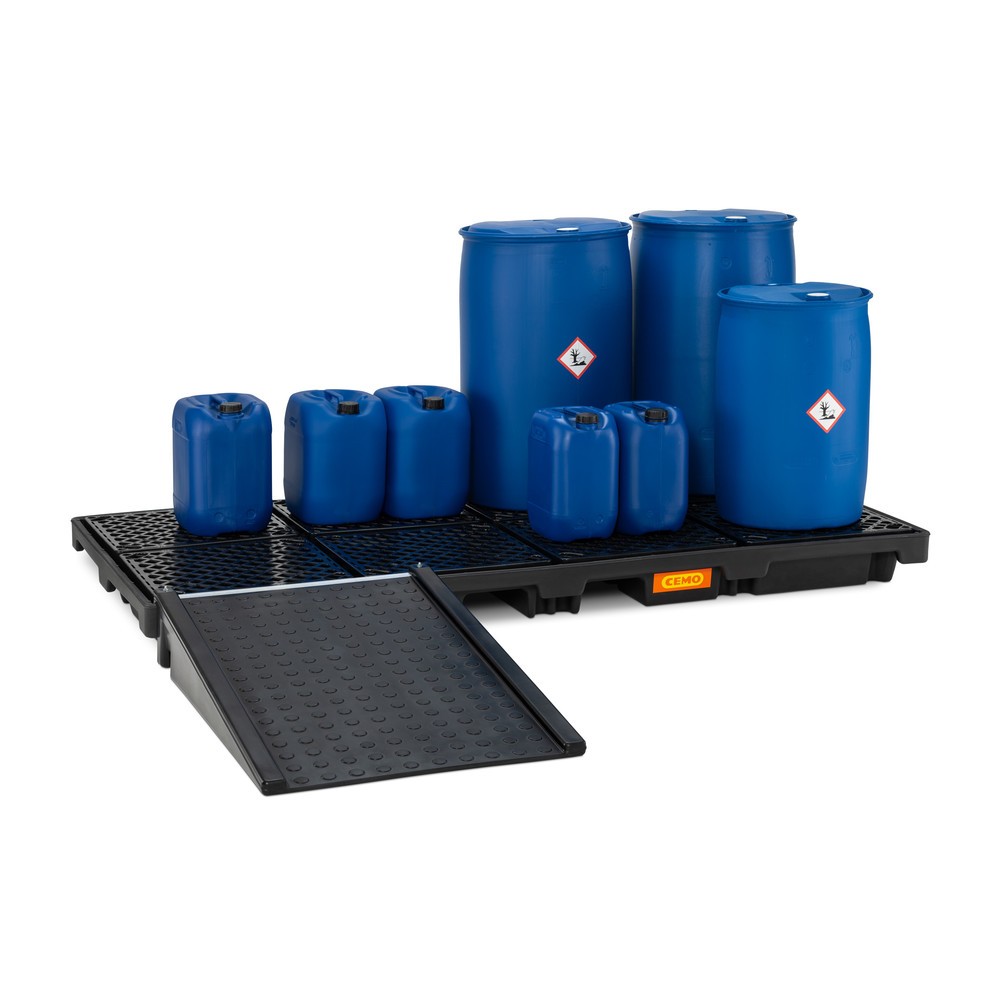 Produktabbildung Nr. 2: Auffahrrampe für CEMO Fassauffangwanne 270/8, HxBxT 200 x 800 x 1.250 mm, TK 300 kg