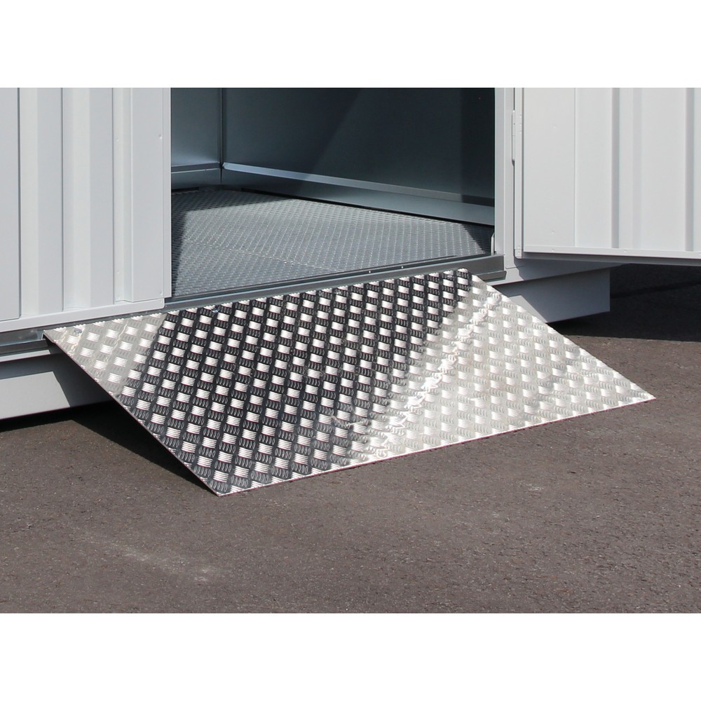 Produktabbildung: Auffahrrampe für FLADAFI® Materialcontainer, TK 1.000 kg, BxT 1.500 x 750 mm