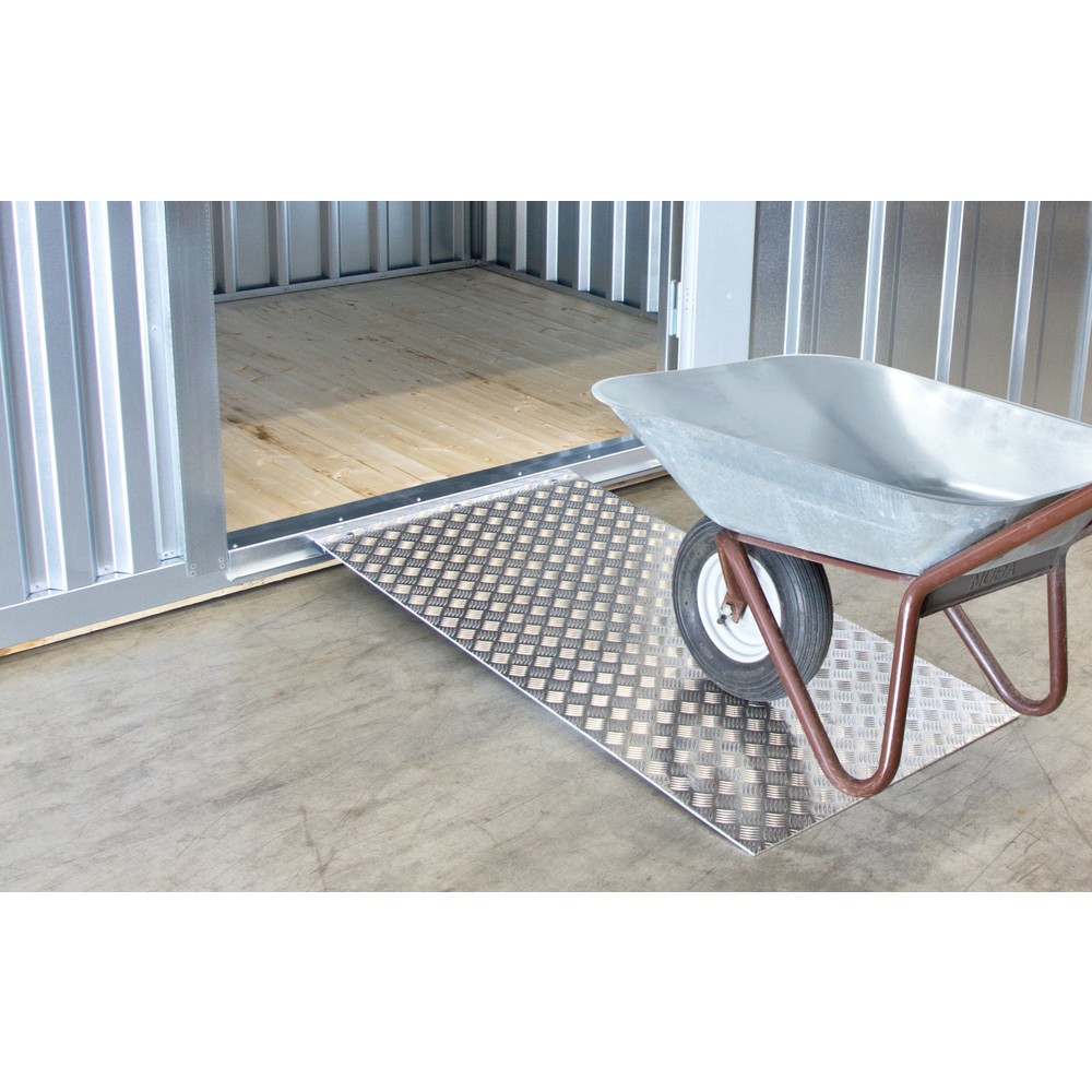 Produktabbildung: Auffahrrampe für FLADAFI® Materialcontainer, TK 1.000 kg, BxT 750x 1,500 mm