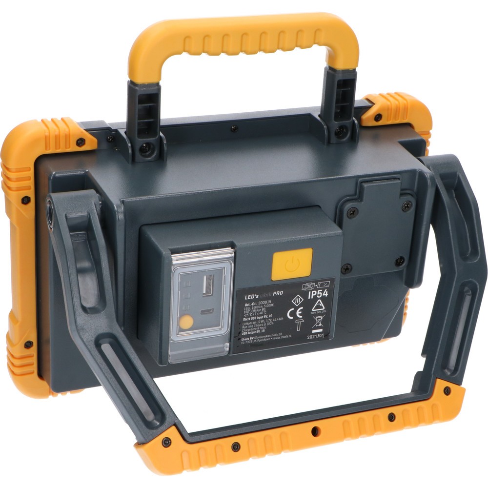 Produktabbildung Nr. 7: Aufladbare Arbeitsleuchte - 15W 1500lm 5000K IP54 44,40Wh - Lithium-Ionen - baustellentauglich