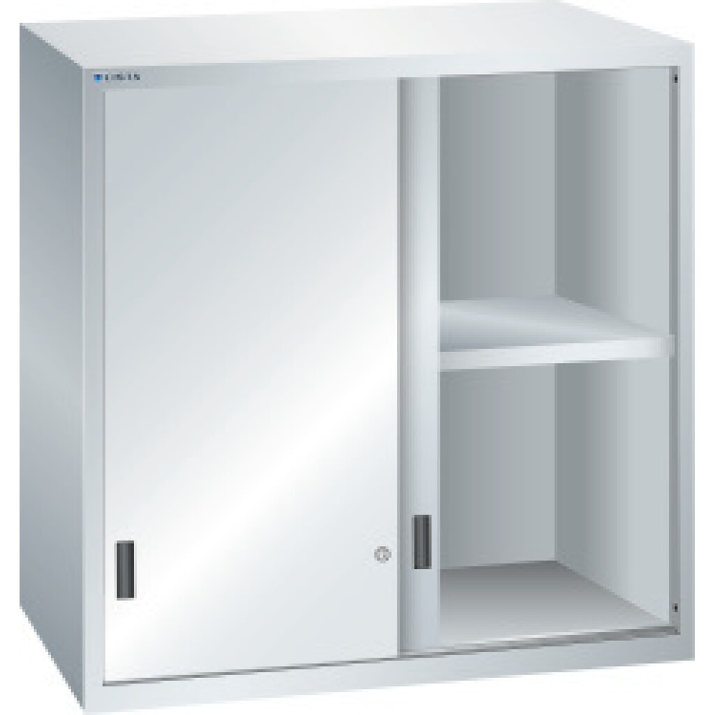 Produktabbildung: Aufsatz-Schiebetürschrank für LISTA Schubladenschrank, HxBxT 1.000 x 1.023 x 725 mm, lichtgrau