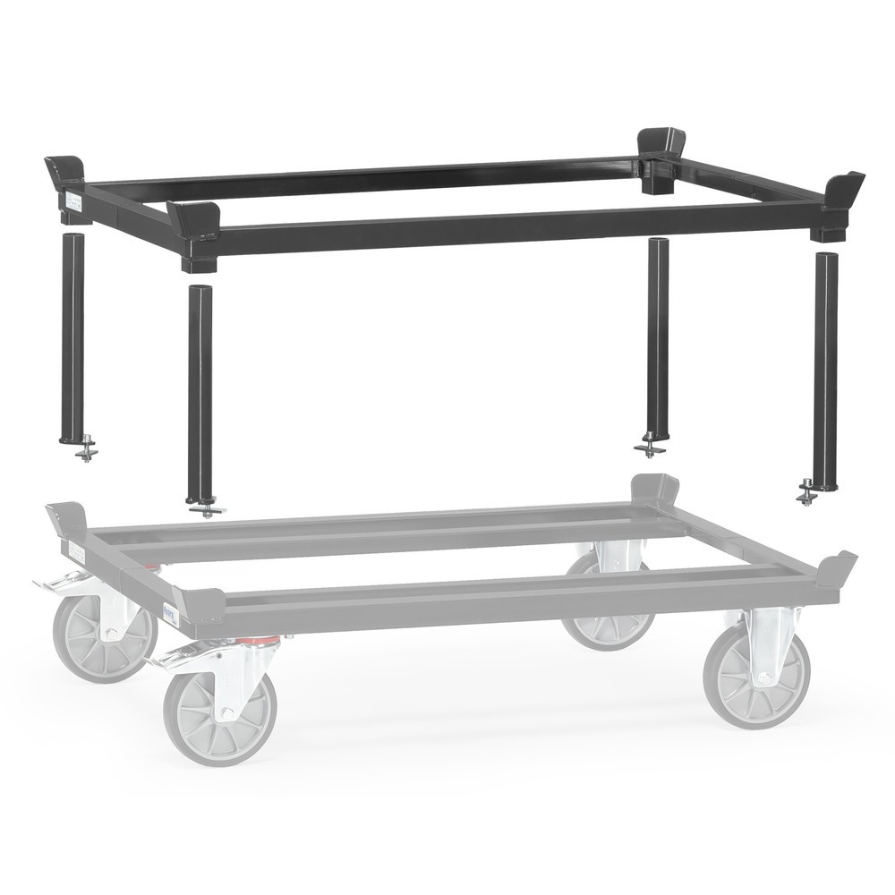 Produktabbildung Nr. 3: Aufsatzrahmen für fetra® Paletten-Fahrgestell, HxBxT 370 x 1.210 x 810 mm, anthrazitgrau