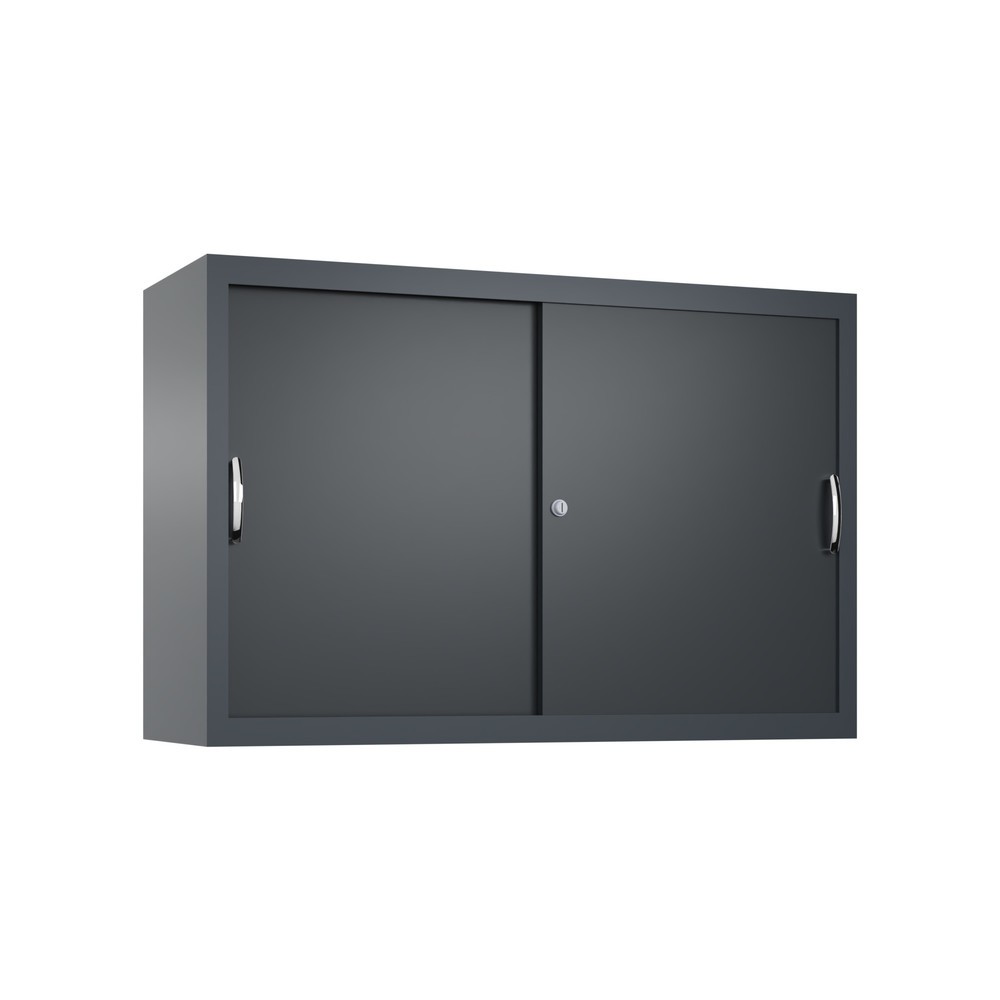 Produktabbildung: Aufsatzschrank für C+P Werkstatt-Schiebetürenschrank, 1 Fachboden, HxBxT 790 x 1.200 x 400 mm, schwarzgrau, anthrazitgrau
