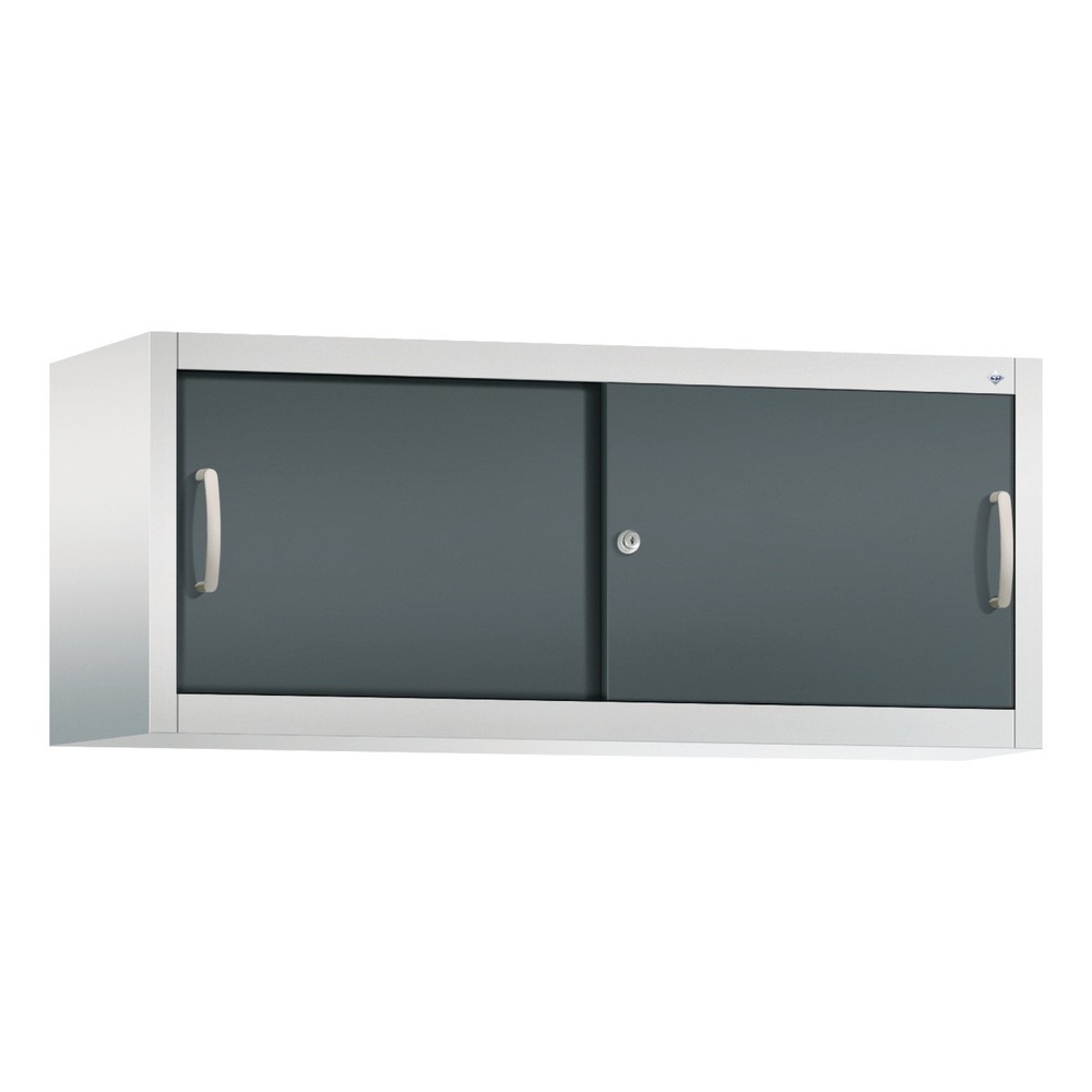 Produktabbildung Nr. 1: Aufsatzschrank für C+P Werkstatt-Schiebetürenschrank, HxBxT 500 x 1.200 x 400 mm, lichtgrau, anthrazitgrau