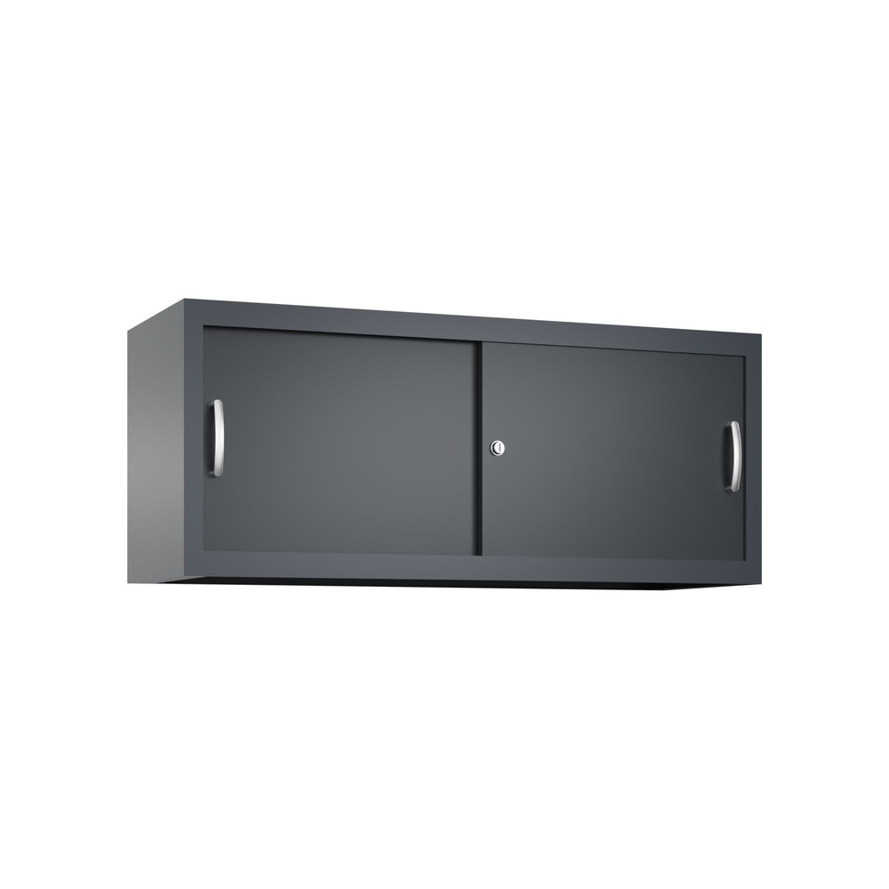Produktabbildung Nr. 1: Aufsatzschrank für C+P Werkstatt-Schiebetürenschrank, HxBxT 500 x 1.200 x 400 mm, anthrazitgrau, schwarzgrau