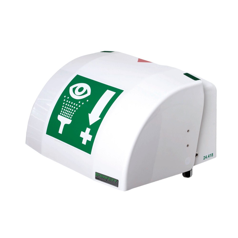 Produktabbildung: B-Safety Augen-/Gesichtsdusche PremiumLine, Auffangbecken mit Abdeckung, Wandmontage