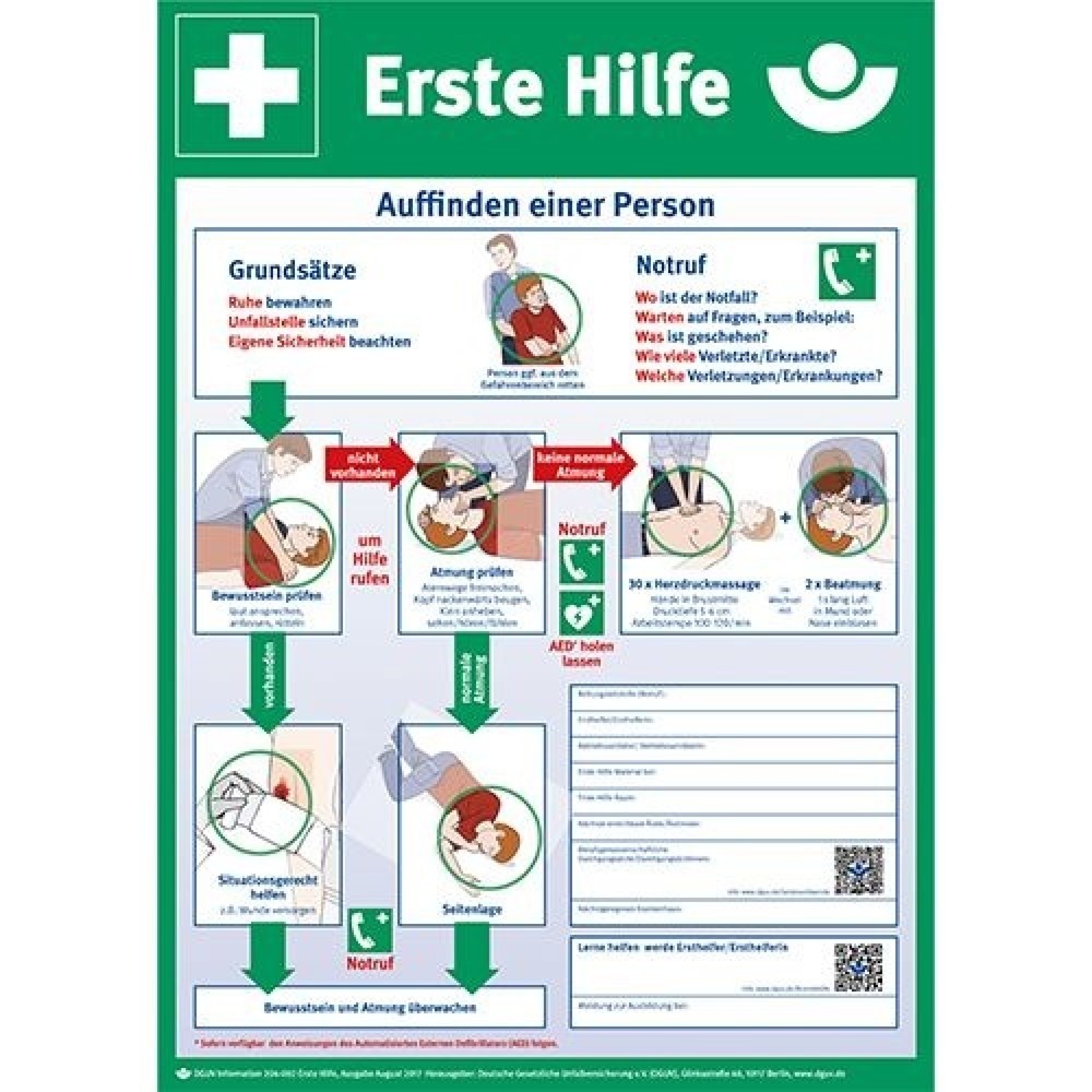Produktabbildung: B-Safety Erste-Hilfe-Anleitung, nach DGUV-Information 204-001