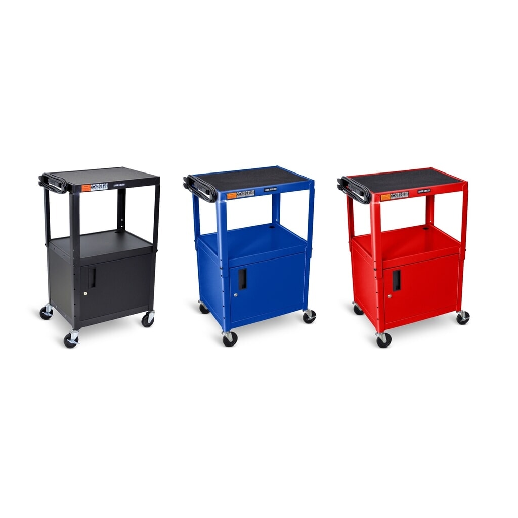 Büro- und Aktenwagen, 3 Etagen, mit Unterschrank, schwarz Produktabbildung Nr. 2: Büro- und Aktenwagen, 3 Etagen, mit Unterschrank, schwarz