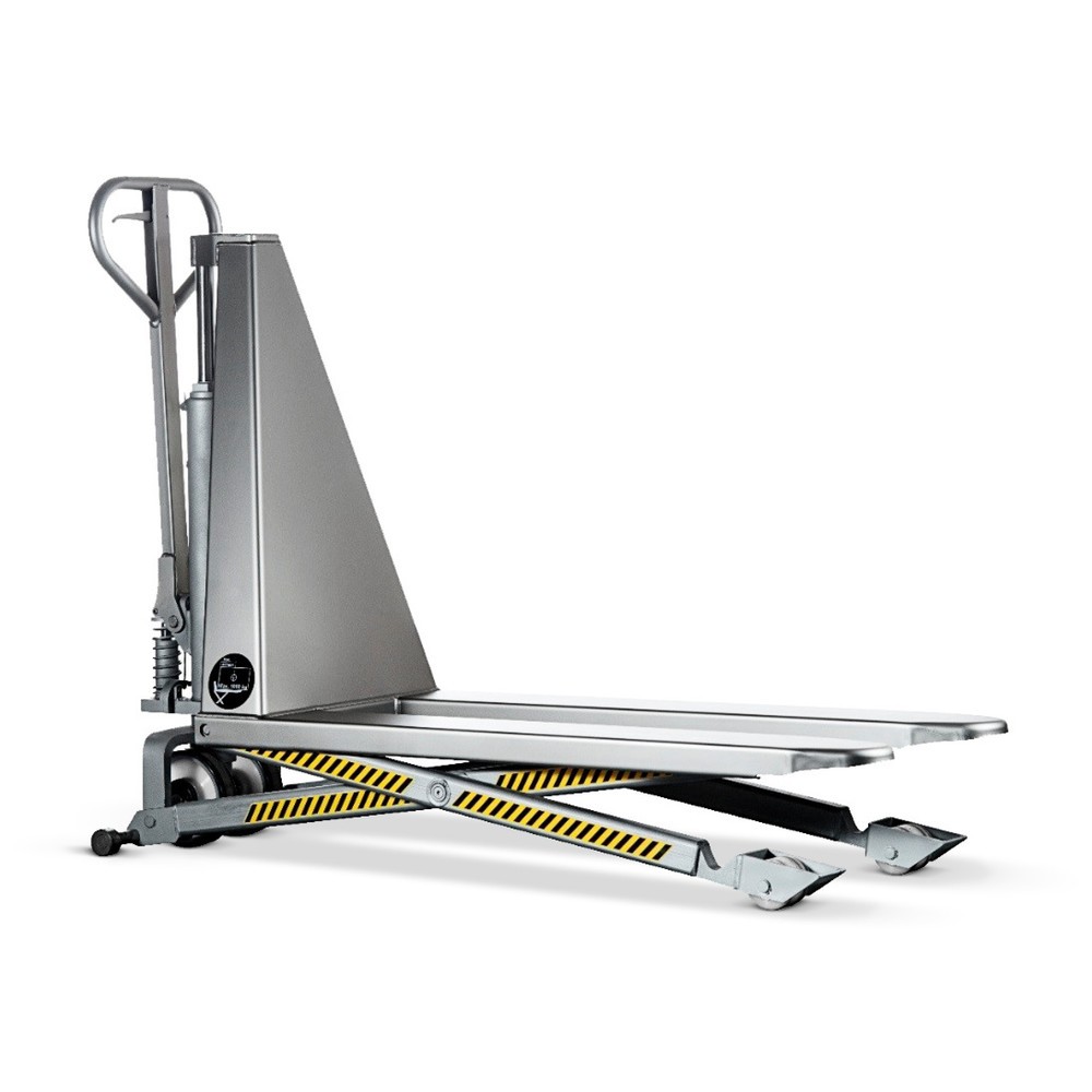 Produktabbildung: Edelstahl-Scheren-Hubwagen INOX mit Schnellhub, GL 1.200 mm, Nylon