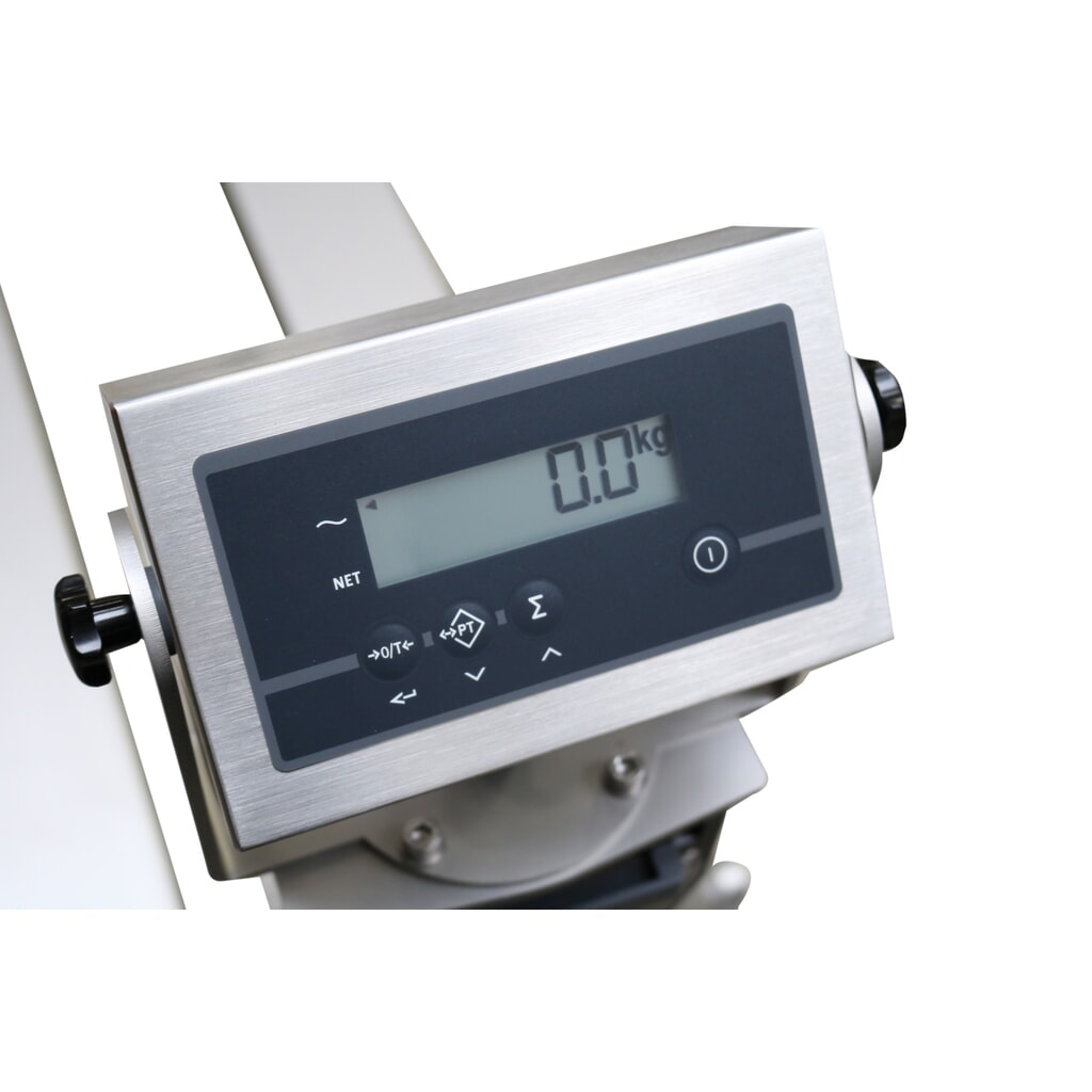 Ravas Edelstahl-Hubwagen mit Waage INOX PRO mit Mehrbereichsanzeige, Tragfähigkeit 2.000 kg Produktabbildung Nr. 2: Ravas Edelstahl-Hubwagen mit Waage INOX PRO mit Mehrbereichsanzeige, Tragfähigkeit 2.000 kg
