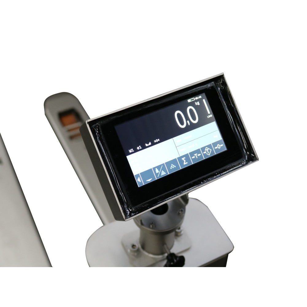 Produktabbildung Nr. 2: Ravas Edelstahl-Hubwagen mit Waage INOX PRO mit Mehrbereichsanzeige Touch, TK 2.000 kg, GL 1.150 mm, Polyamid, Tandemrollen