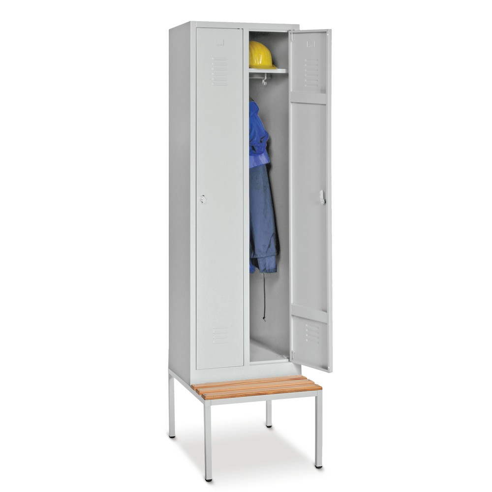 Produktabbildung Nr. 2: HEMMDAL Kleiderspind mit Sitzbank, Drehriegelverschluss, 2 Abteile à 300 mm