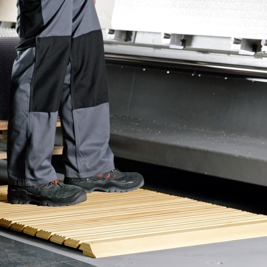 Produktabbildung Nr. 6: Miltex Arbeitsplatzmatte Yoga Holzrost, ohne Auffahrkeile und Abschrägung,  800 mm