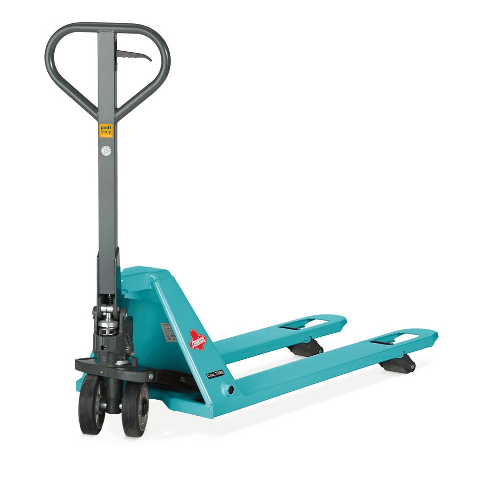 Produktabbildung: Flach-Handhubwagen Ameise® PTM 1.5 Low, Tragfähigkeit 1.500 kg, Gabellänge 1.150 mm,Vollgummi/Polyurethan, Tandemrollen